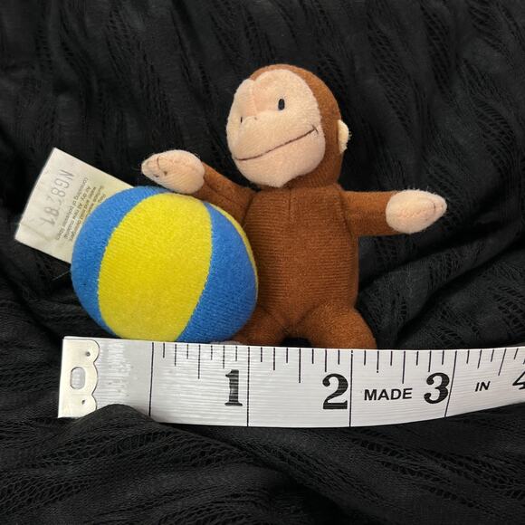 Miniature Vintage Curious George Plush Toy Collectible with Circus Ball 4" - Picture 12 of 15